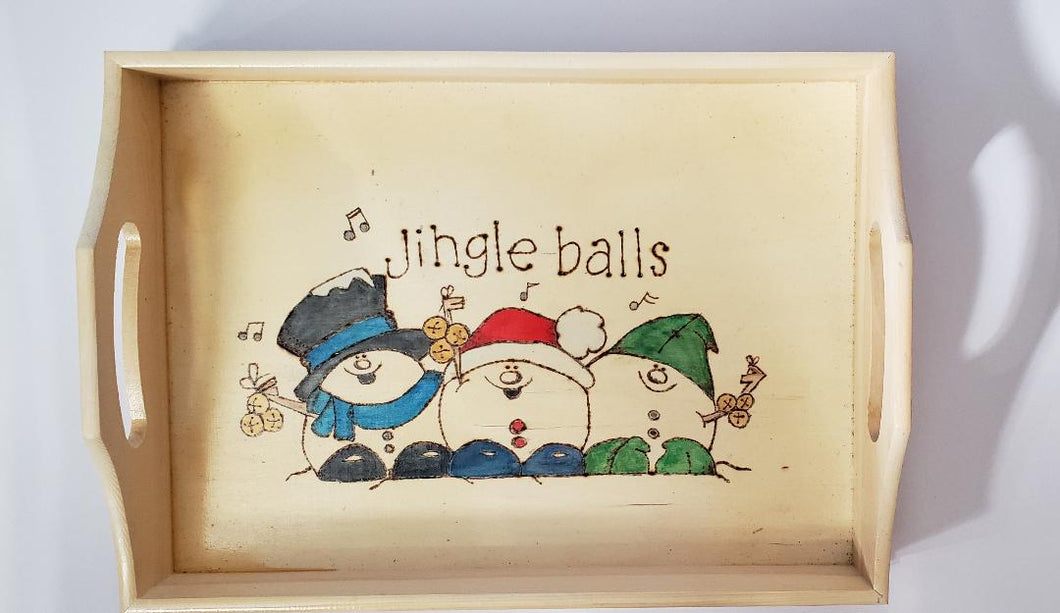 Jingle Balls Wooden Tray