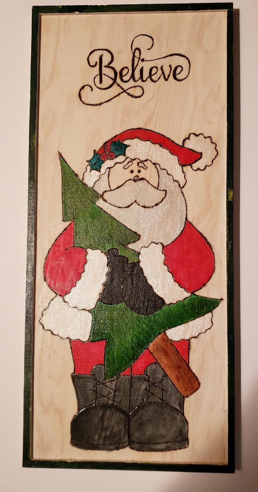 Believe In Santa Wooden Sign